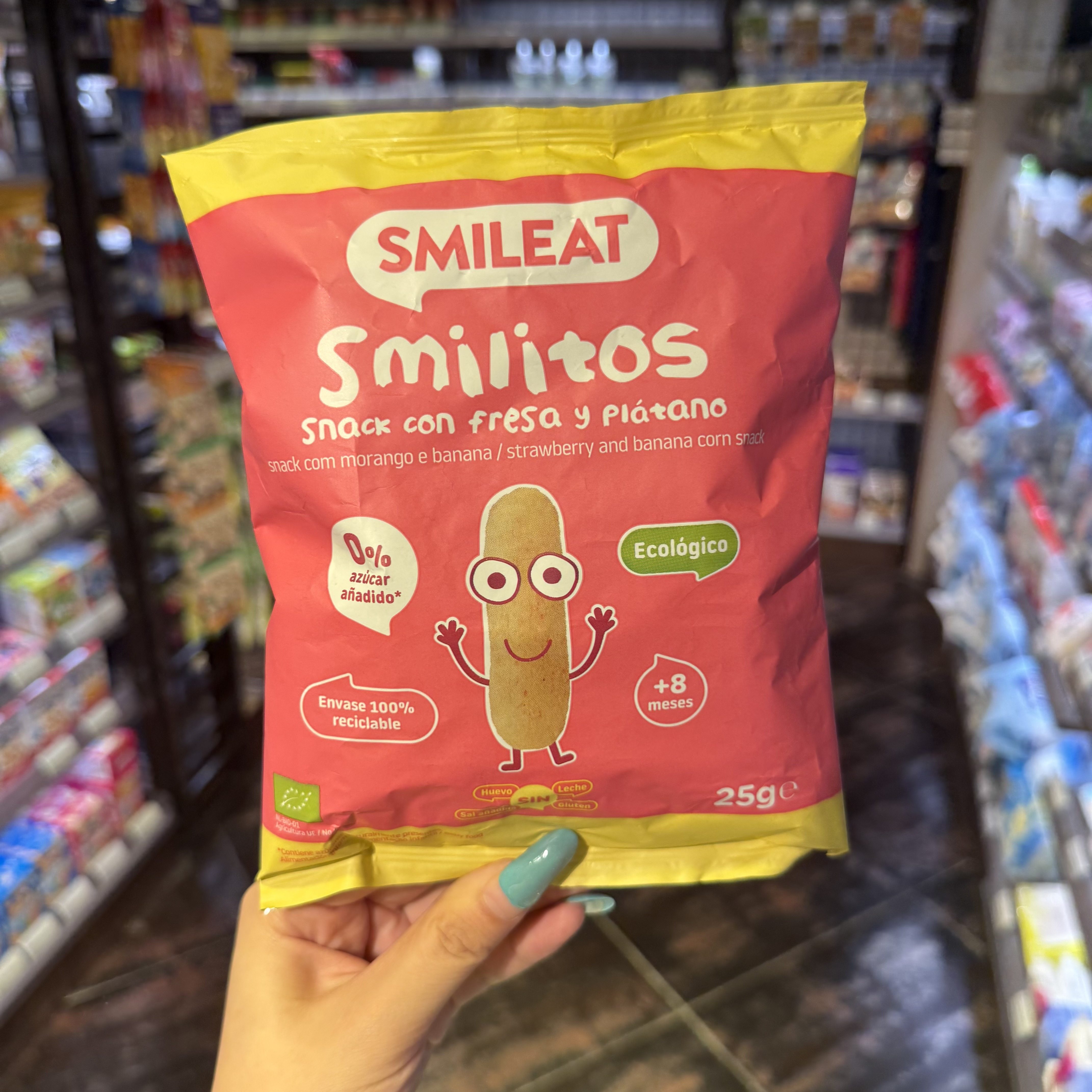 代购 西班牙SMILEAT宝宝泡芙条草莓原味玉米有机婴幼儿零食 8月+