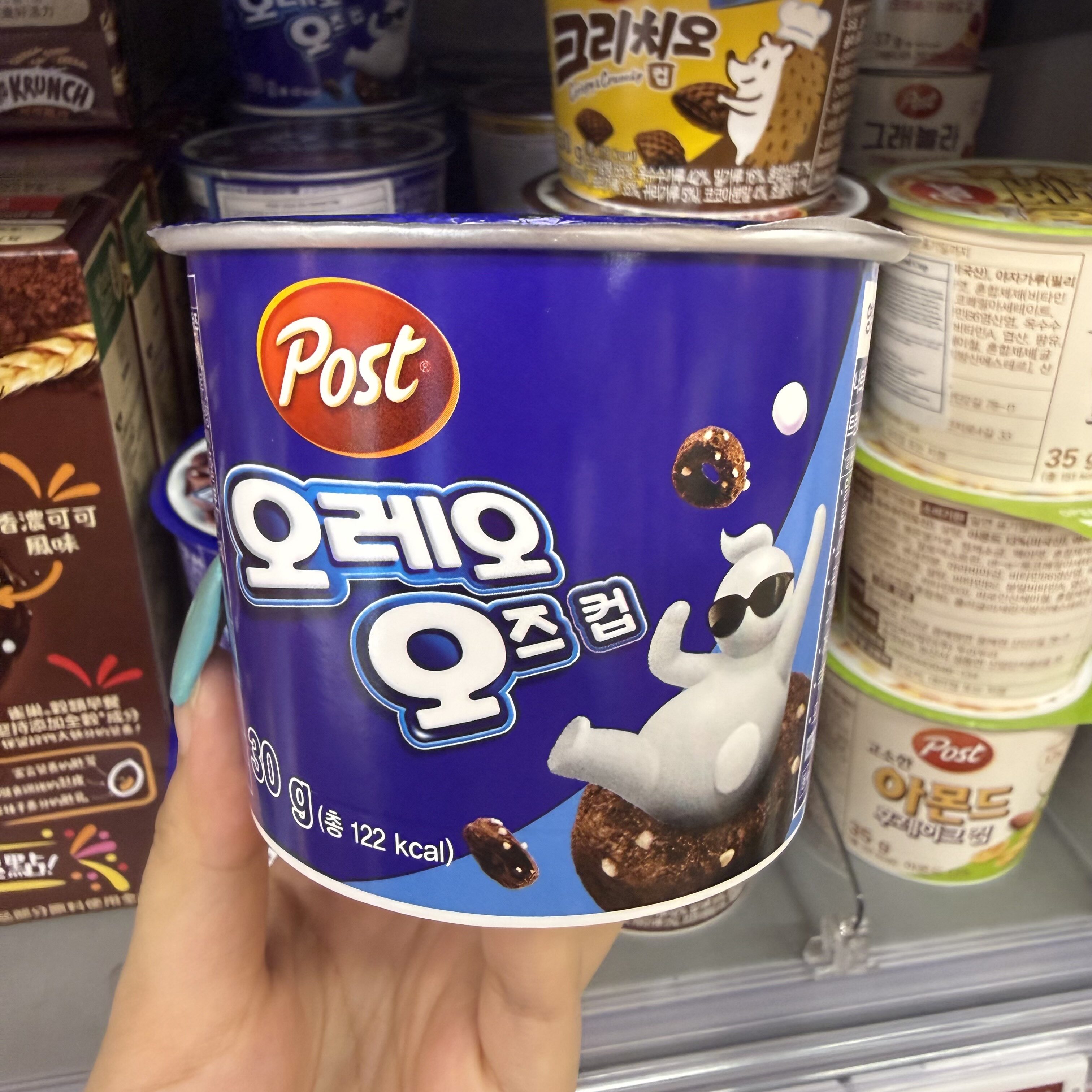 香港代购 韩国进口POST杯装谷物麦片奥利奥巧克力味即食早餐代餐