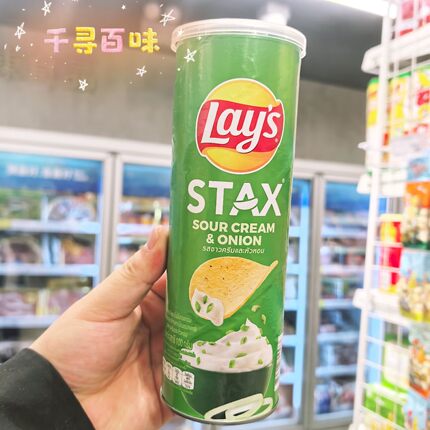 香港代购 泰国进口LAYS乐事香辣龙虾味酸奶油洋葱味桶装薯片零食
