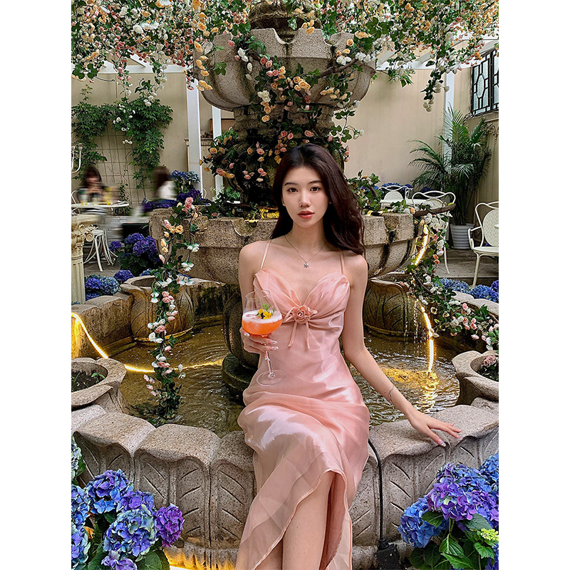 鱼尾裙聚酯纤维纯色温柔风