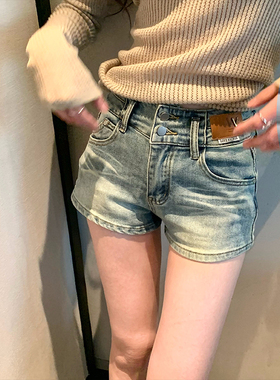 Norain不下雨 【6折清仓】辣妹复古蓝色水洗牛仔短裤女显瘦热裤