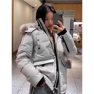 【惊!折扣】加拿大狐狸毛鹅绒剪刀羽绒服短款外套男女