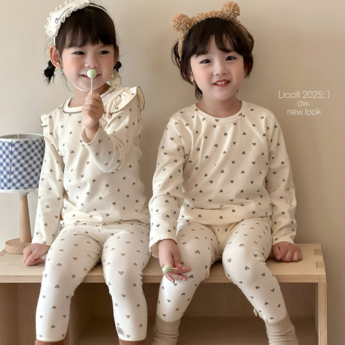 韩系宝宝家居服内衣套装春秋棉儿童秋衣秋裤全棉男童女童秋冬打底