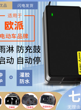 适用欧派电动车电瓶充电器国标48V12AH60V20AH72V32A公插