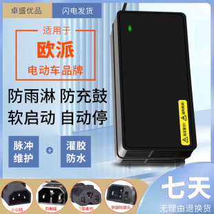 适用欧派电动车电瓶充电器国标48V12AH60V20AH72V32A公插