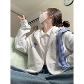 小个子上衣韩系慵懒风连帽开衫 oversize卫衣女2025新款 春秋季 外套