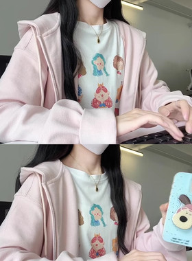 加绒加厚外套女秋冬季小个子卫衣