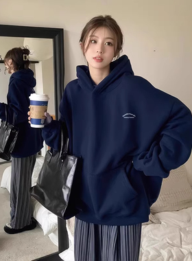 连帽卫衣女2026新款春秋季小个子加绒上衣美式复古潮牌高级感外套