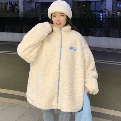 卫衣女羊羔毛加厚设计感小众上衣