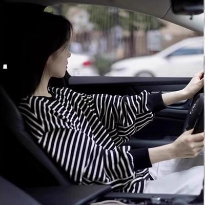 条纹毛衣针织衫女2025早秋季穿搭