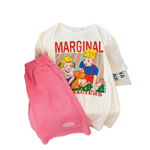 纯棉运动服套装女夏季薄款宽松短袖短裤小个子时尚洋气休闲两件套