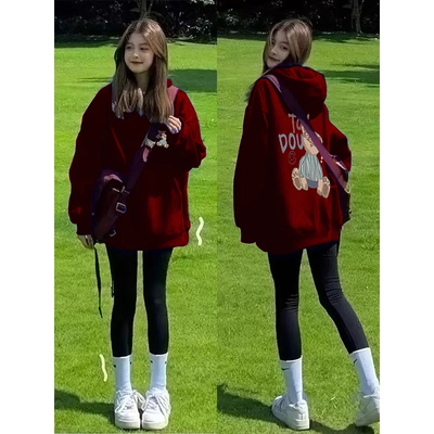 连帽卫衣女秋冬小个子韩系慵懒风