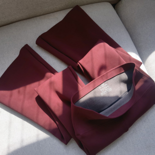 安可拉红色酒红紫红色加绒加厚高腰收腹微喇叭鲨鱼裤 女瑜伽瘦腿长