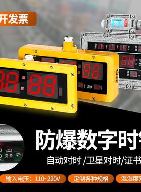 LED数字时钟防爆挂钟IIB/IICT6化工制药BSZ万年历数码钟自动对时