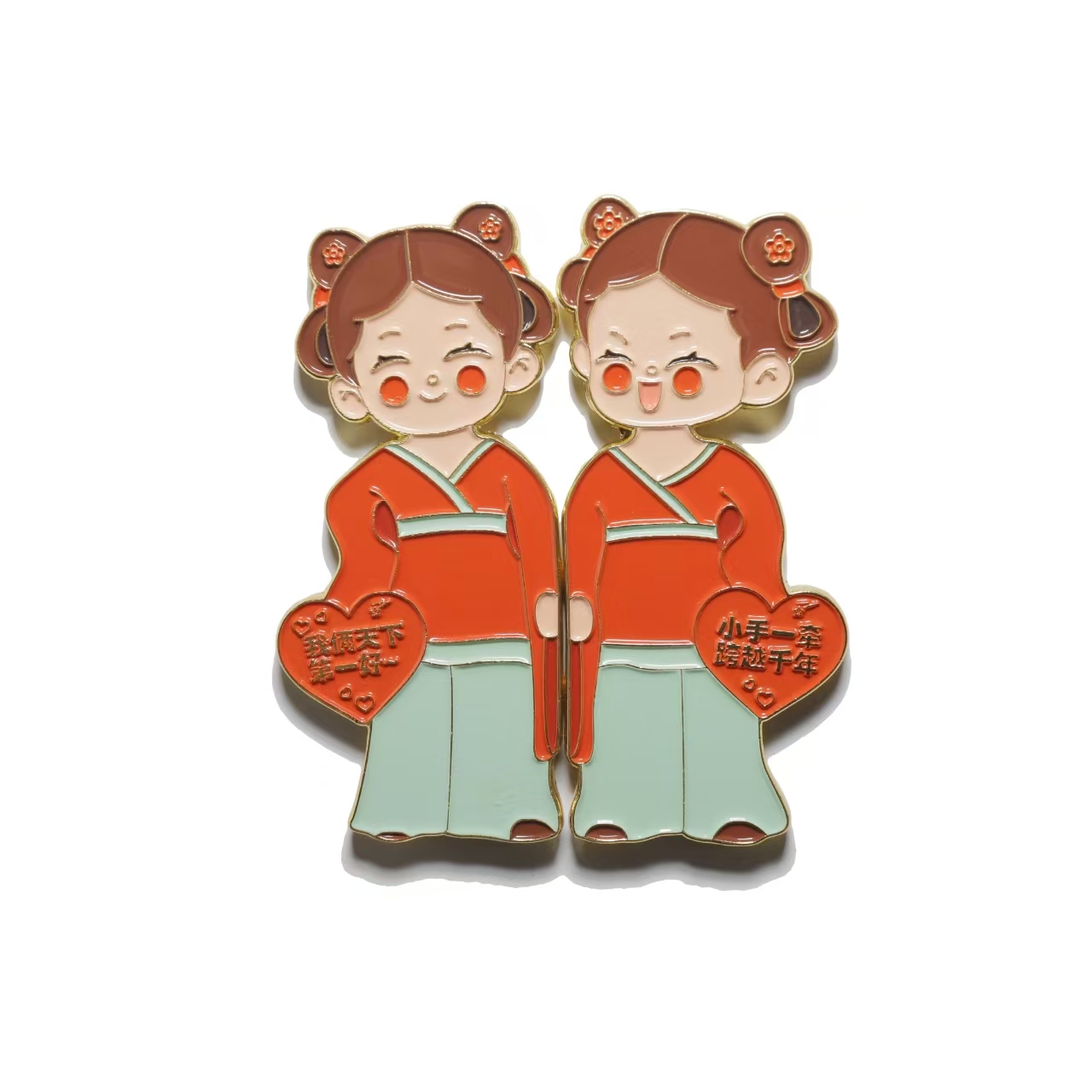 洛阳礼物·北魏元气姐妹花金属组合冰箱贴礼物洛阳博物馆