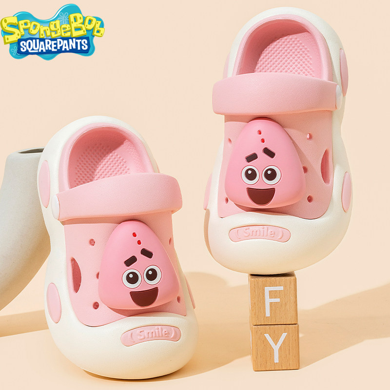 海绵宝宝儿童凉拖鞋男童洞洞鞋夏室内外海边宝宝小孩沙滩防滑凉鞋