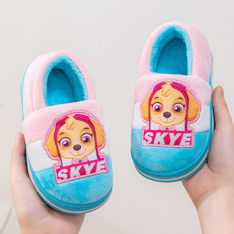 汪汪队儿童棉鞋冬包跟女童宝宝棉拖鞋2-3岁可爱居家室内家居鞋秋5