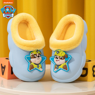 汪汪队儿童棉拖鞋冬季新款男童防水防滑加绒保暖女孩卡通时尚棉鞋
