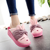 slipper indoor lovely Korean Edition indoor Plush Meng Meng lovely High-heeled Home Cotton slippers