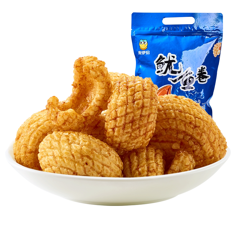 来伊份鱿鱼卷办公室膨化零食