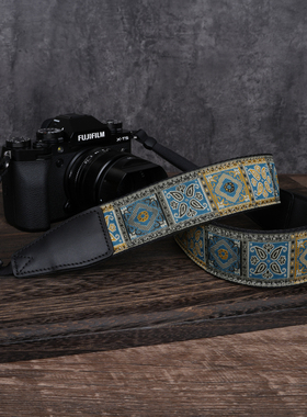 cam-in绣花相机背带复古摄影肩带民族风适用尼康索尼ZVE10富士XT5