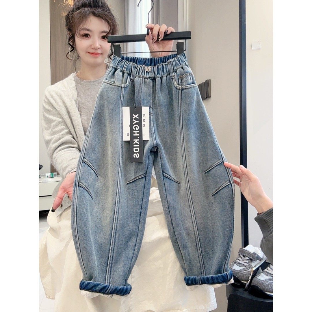 男童加绒牛仔裤儿童冬装裤子男孩长裤中大童童装加厚宽松百搭休闲,童装/婴儿装/亲子装,裤子,淘宝优惠券,粉丝福利购,淘宝优惠卷