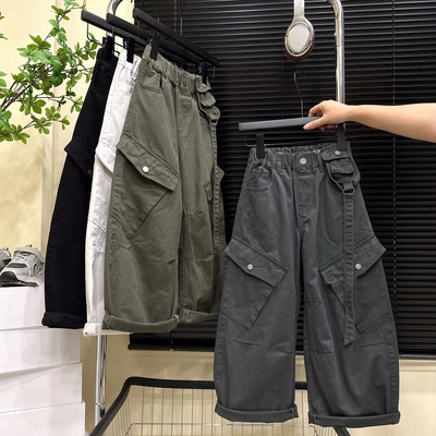 男童女童春秋款纯棉工装裤