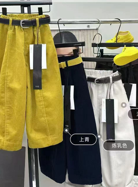 2025冬季加绒新款童装洋气超好看灯芯裤儿童秋季设计款直筒裤女童