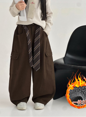 [纯棉品质]秋季新款男童女童长裤2025新款中大童宽松休闲工装裤潮