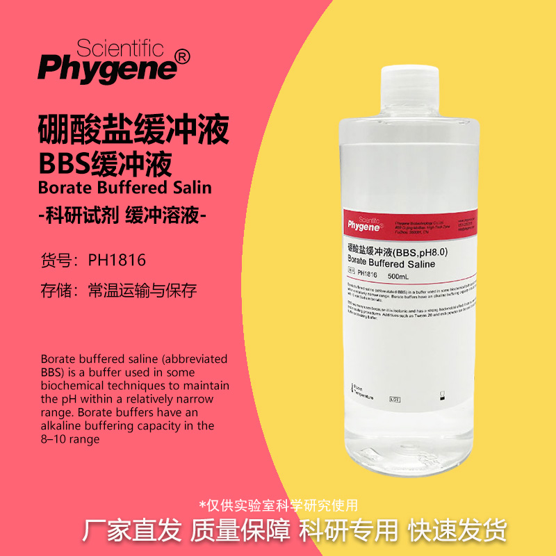 硼酸盐缓冲液 (BBS,pH8.0) Borate Buffered [PH1816 PHYGENE]