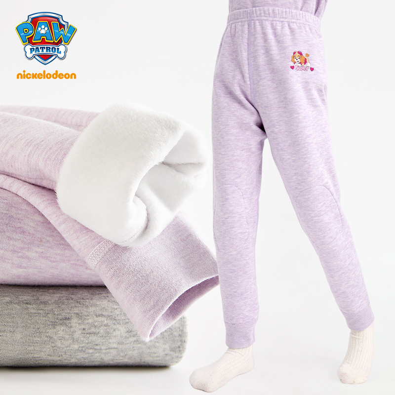 汪汪队女童保暖裤冬季儿童加绒裤女宝宝加厚不倒绒家居睡裤打底裤