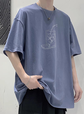 纯棉加长短袖男高个子T恤夏季薄款宽松180大码190cm青少年185上衣