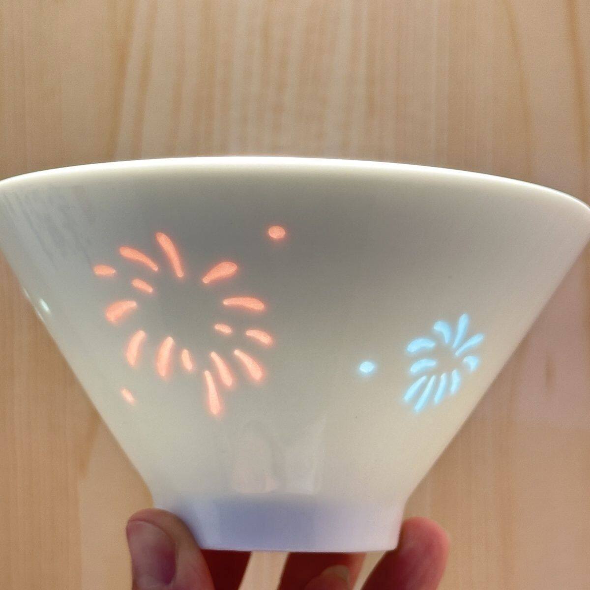 景德镇烟花碗新款七彩玲珑瓷彩色陶瓷小碗家用餐具套装高温釉下彩