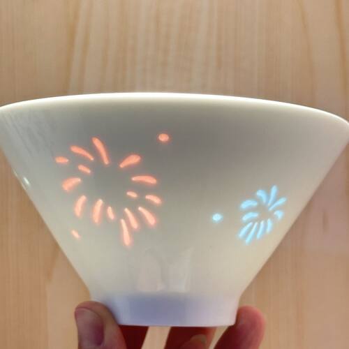 景德镇烟花碗新款七彩玲珑瓷彩色陶瓷小碗家用餐具套装高温釉下彩