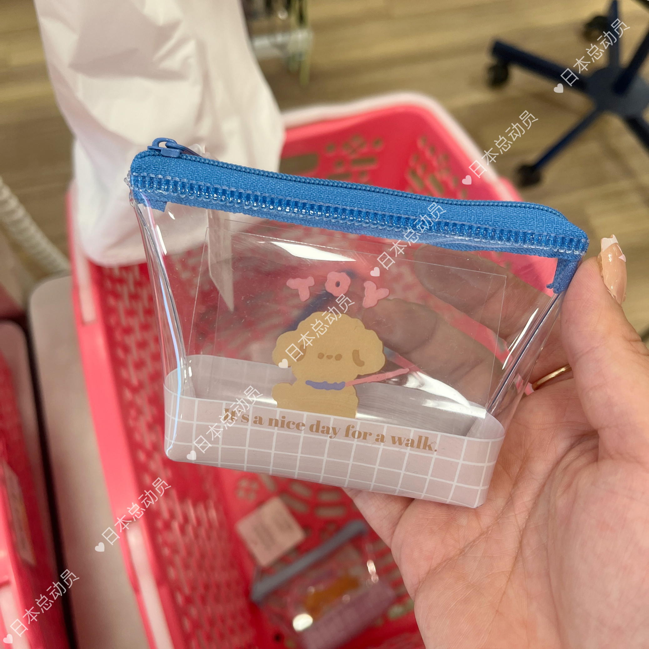 *日本可爱云朵小动物PVC磨砂收纳袋零钱拉链卡包小鸡仔小熊小狗