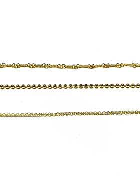 匠银JY925纯银镀22k金圆环项链圆珠竹节藤蔓镀金情侣吊坠项链