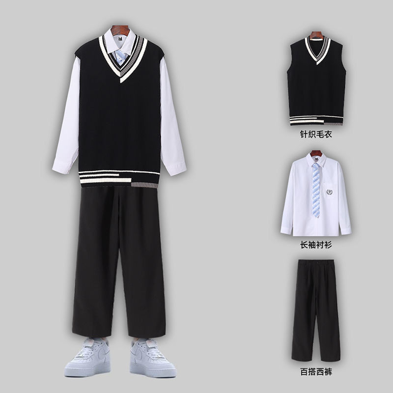 学院风套装男女秋冬基础dk针织衫