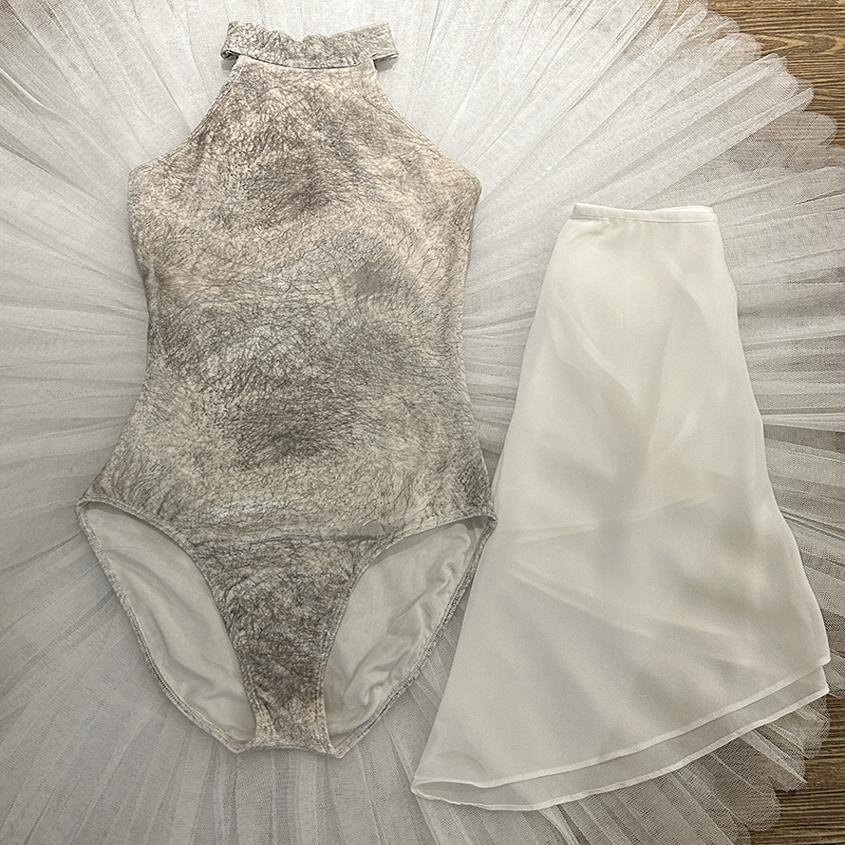 挂脖绒芭蕾舞蹈服成人形体练功服空中瑜伽连体服基训芭蕾