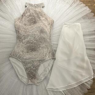 挂脖绒芭蕾舞蹈服成人形体练功服空中瑜伽连体服基训芭蕾