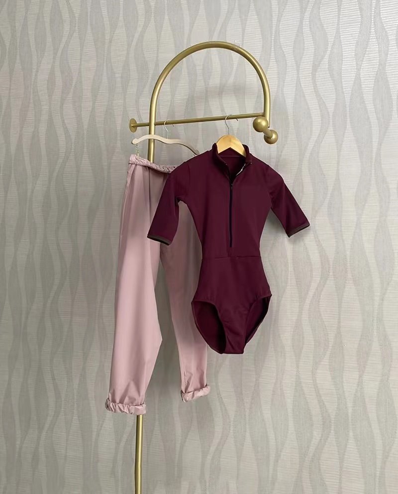 成人舞蹈服中长袖体操服练功服芭蕾舞基训服形体服连体瑜伽服