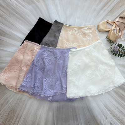 成人芭蕾舞裙一片式系带半身蕾丝围裙舞蹈服练功纱裙长款教师裙