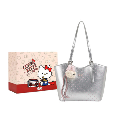 官网正品Cow&Kitty轻奢风波点托特包女2026新款大容量通勤手提包