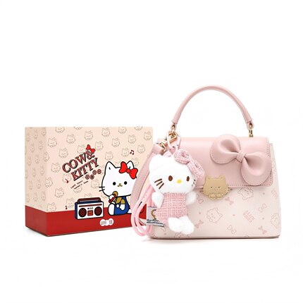 官网正品Cow&Kitty2026新款小方包女可爱蝴蝶结粉色手提包斜挎包