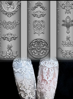 【FingertipWorker】原创常用小众宫廷风巴洛克立体浮雕模具