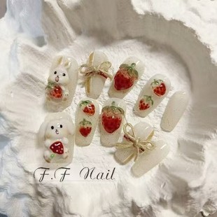 美甲雕花模具 冰糖草莓 兔兔 美甲手工模具工具 F.F枫枫
