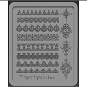 FingertipWorker｜新品 美甲模具链接法式 蝴蝶结小花藤蔓蕾丝模具