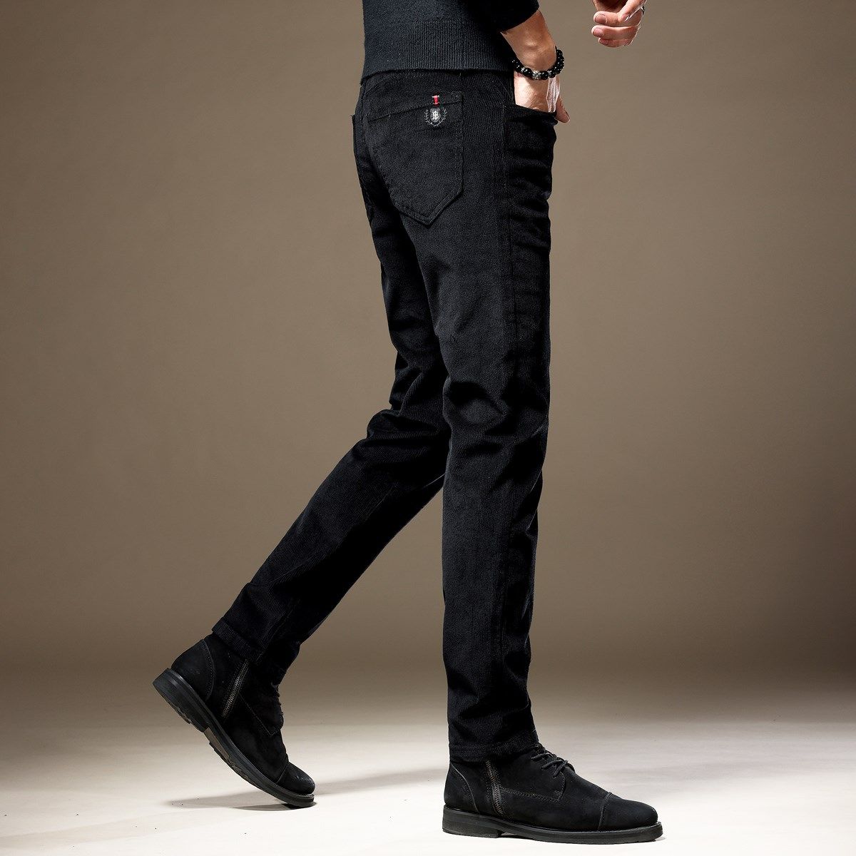 长裤灯芯绒裤子加绒修身小脚休闲