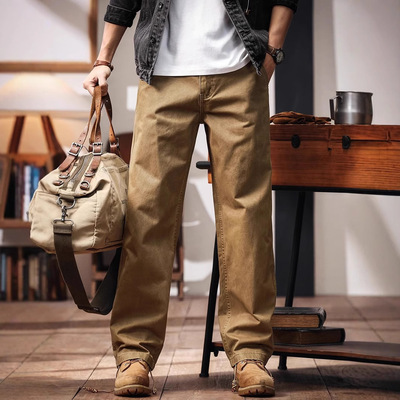 美式复古重磅工装裤休闲裤直筒裤