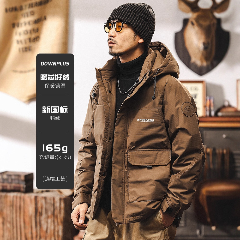 美式复古高充绒冬季羽绒服男