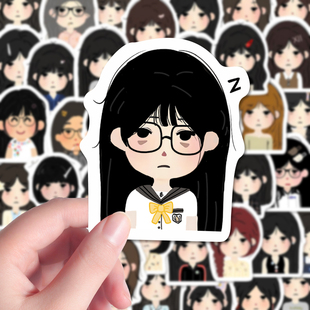 360张苦命小人贴纸大学生早八精神状态命苦日本小人手账贴纸